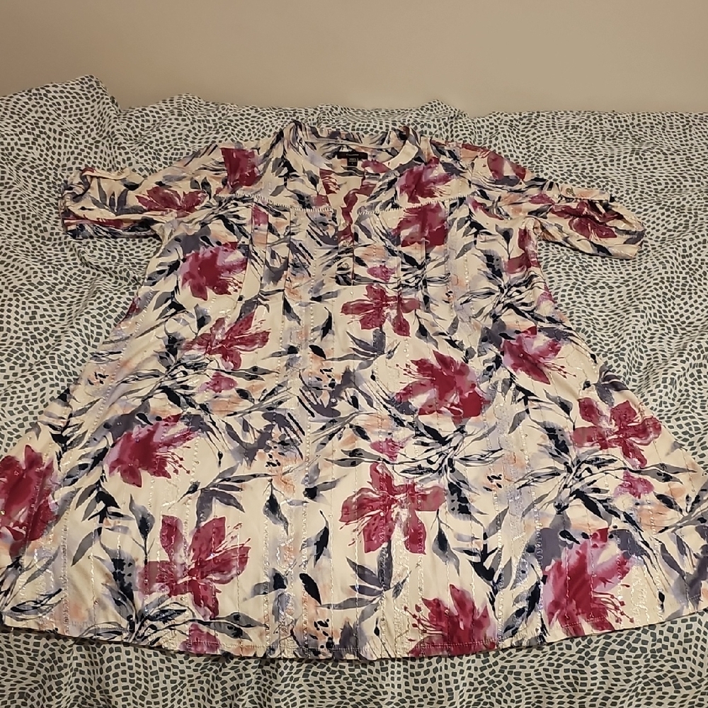 Cocomo Dress with Pink and Blue Floral Design